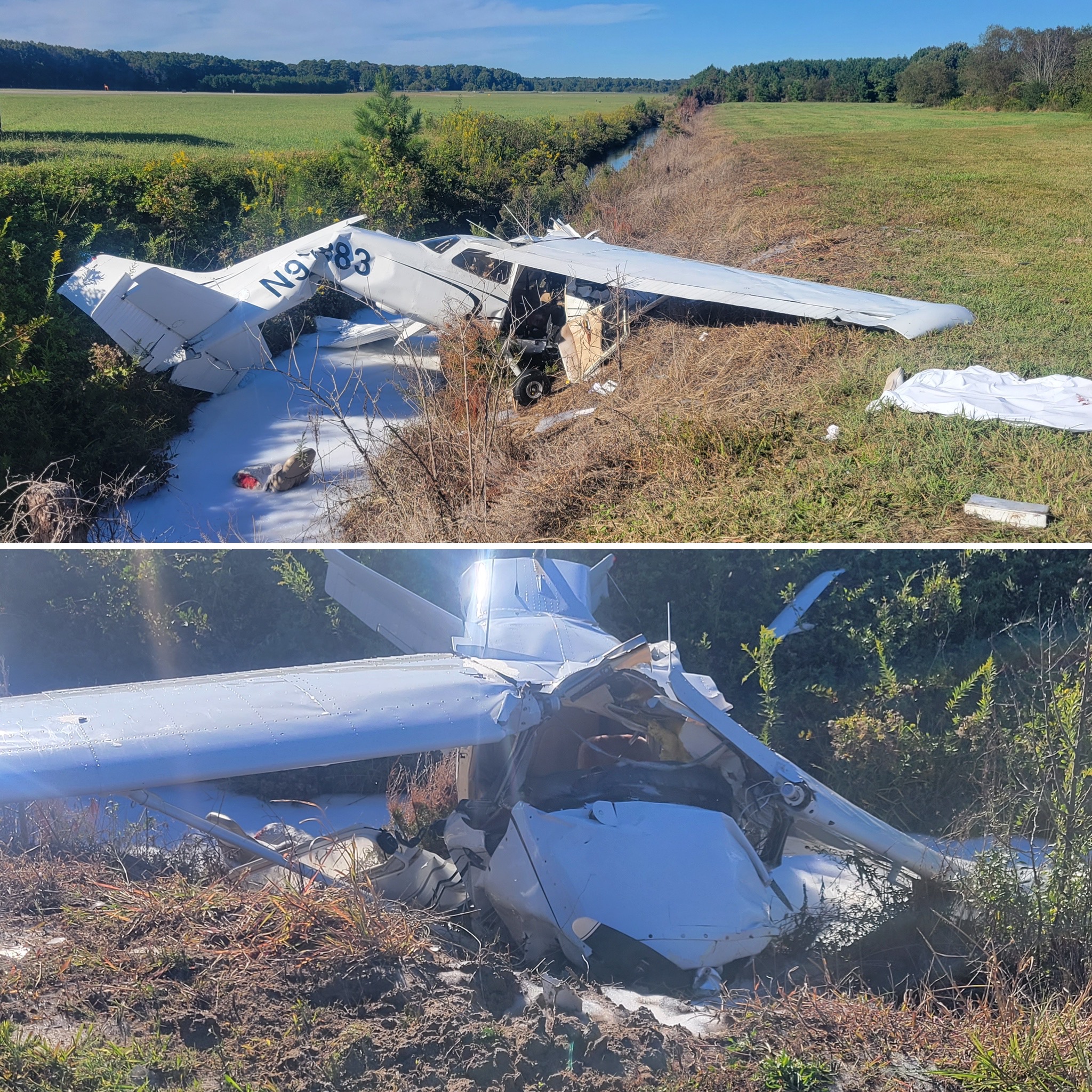 Plane Crash Aftermath Photos a Newport News, VA Airport. The Flight